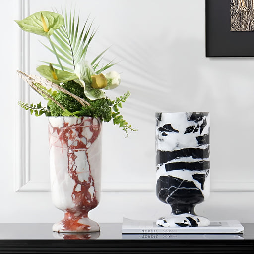 MIRODEMI® Modern Marble Luxury Flower Vase For Living Room, Dining Room, Bedroom, Kitchen Island, Home