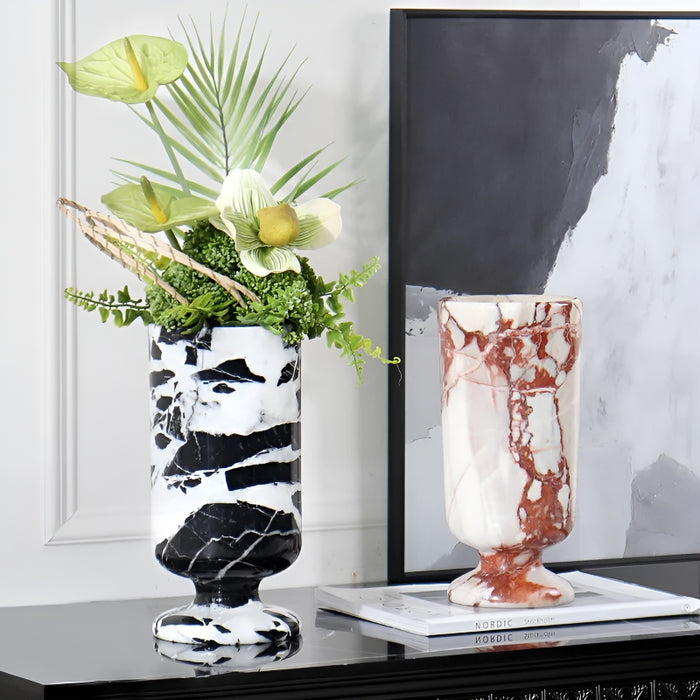 MIRODEMI® Modern Marble Luxury Flower Vase For Living Room, Dining Room, Bedroom, Kitchen Island, Home