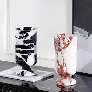 MIRODEMI® Chic Marble Flower Vase – Perfect for Living Room, Bedroom, or Dining