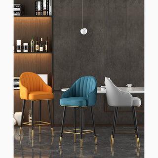 MIRODEMI® Modern Rotating High Bar Chair with Backrest for Living Room and Restaurants image | furniture | luxury bar stools