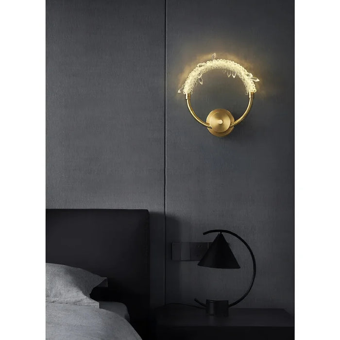 MIRODEMI® Mollerussa | Minimalist Luxury Crystal LED Wall Lamp | wall light | wall sconce | for bedroom | for hotel