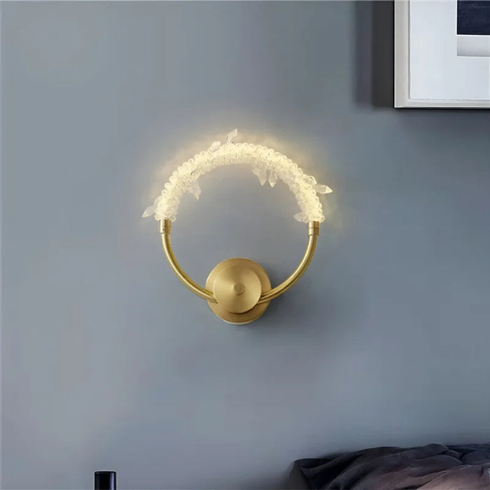 MIRODEMI® Mollerussa | Minimalist Luxury Crystal LED Wall Lamp | wall light | wall sconce | for bedroom | for hotel