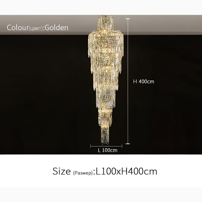 MIRODEMI® Moneglia | Chic Long Spiral Crystal Pendant Chandelier