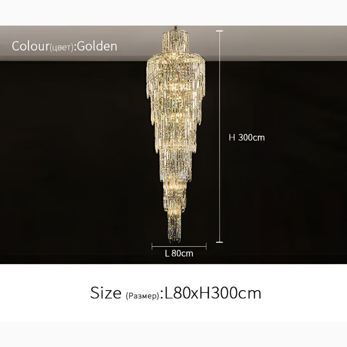 MIRODEMI® Moneglia | Chic Long Spiral Crystal Pendant Chandelier