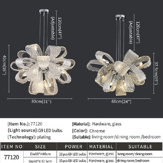 MIRODEMI® Montenotte | Flower-Shaped Glass Ceiling Chandelier