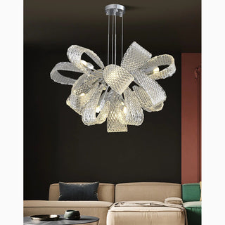 MIRODEMI® Montenotte | Flower-Shaped Glass Ceiling Chandelier