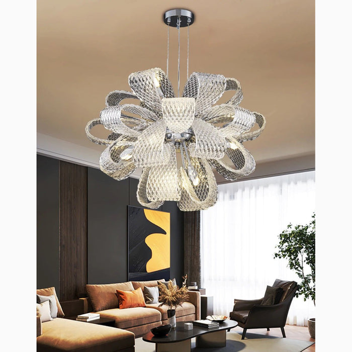 MIRODEMI® Montenotte | Flower-Shaped Glass Ceiling Chandelier