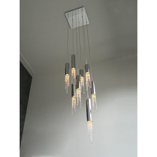 MIRODEMI® Monterosso | Hanging Crystal Light Fixture on square base