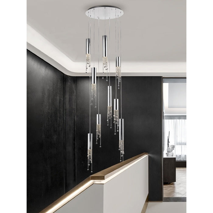 MIRODEMI® Monterosso | Hanging Crystal Light Fixture for Staircase