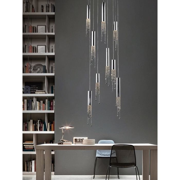 MIRODEMI® Monterosso | Hanging Crystal Light Fixture for High Ceiling