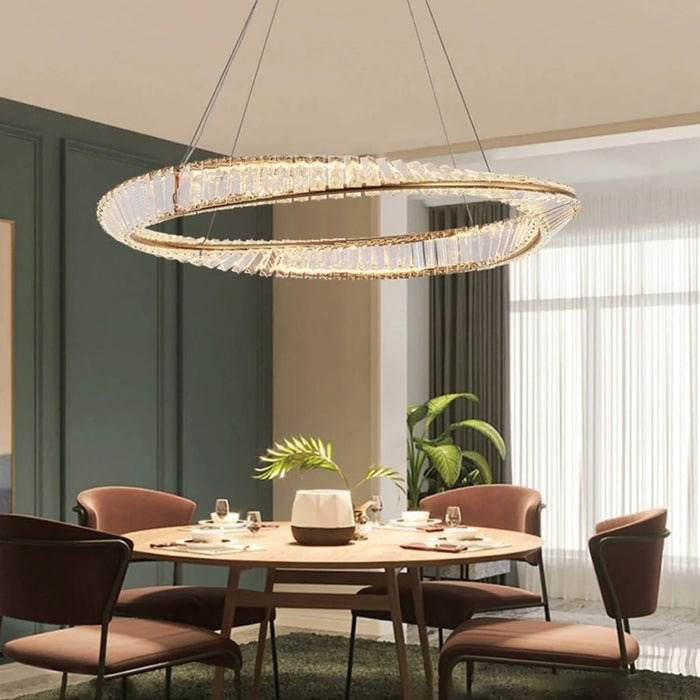 MIRODEMI® Monthey | Modern Gold Crystal Light for Living Room