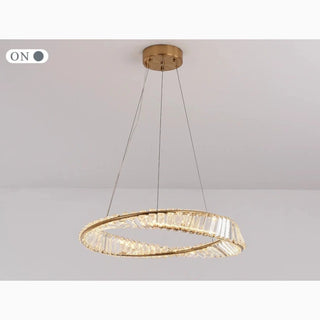 MIRODEMI® Monthey | Modern Gold Crystal Chandelier for Kitchen