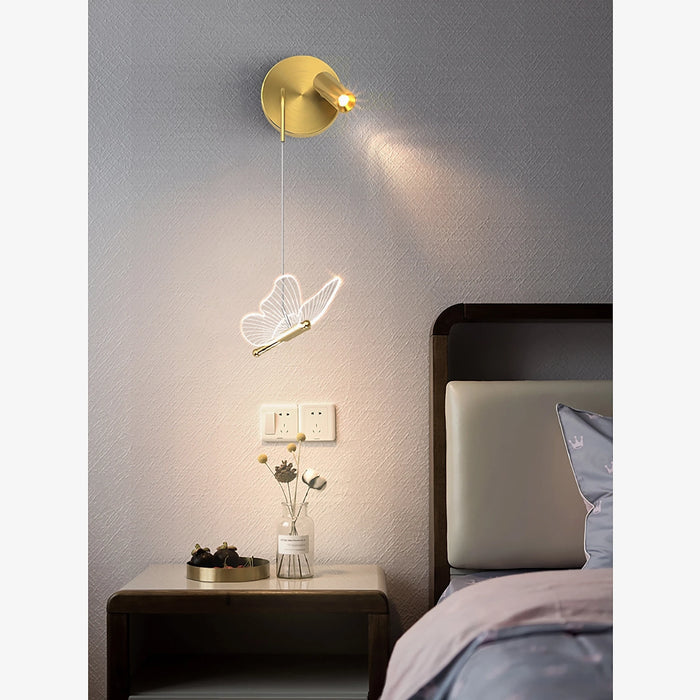 MIRODEMI® Montijo | Butterfly Bedside Wall Lamp for Kids Room