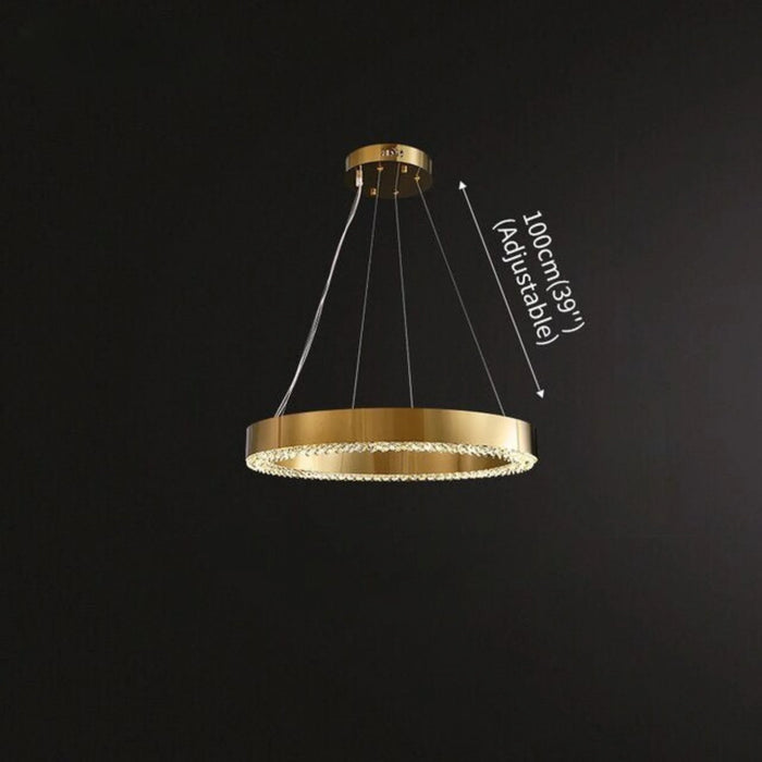 MIRODEMI® Morges | Gold Crystal Round Light for Bedroom