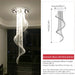 MIRODEMI® Mougins | Сhic Spiral Crystal Ceiling Led Chandelier For Hall