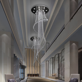 MIRODEMI® Mougins | Сhic Spiral Crystal Ceiling Led Chandelier For Hall