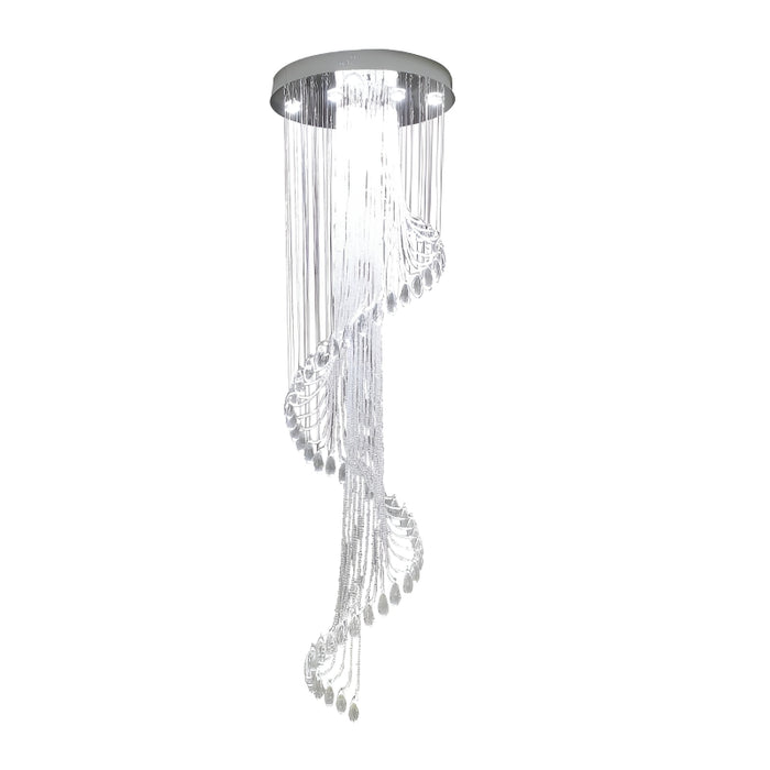 MIRODEMI® Mougins | Сhic Spiral Crystal Ceiling Led Chandelier For Hall