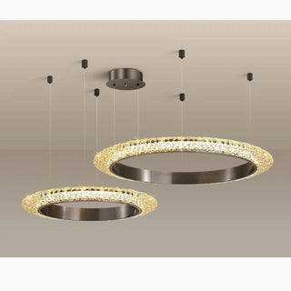 MIRODEMI® Münchenstein | Gold/Black Crystal Oval Chandelier for Living Room