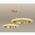 MIRODEMI® Münchenstein | Gold/Black Crystal Ring Chandelier for Dining Room