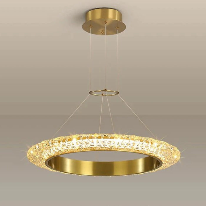MIRODEMI® Münchenstein | Gold/Black Crystal Round Chandelier for Living Room