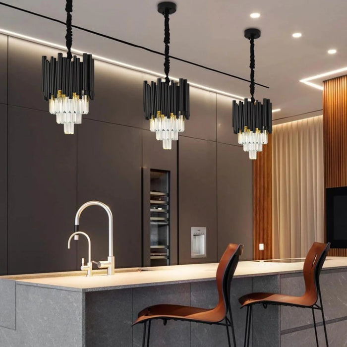 MIRODEMI® Münsingen | Modern Black Crystal Lighting for Living Room