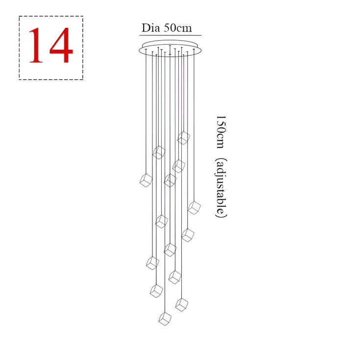 MIRODEMI® Nice | Crystal Staircase Chrome Chandelier 