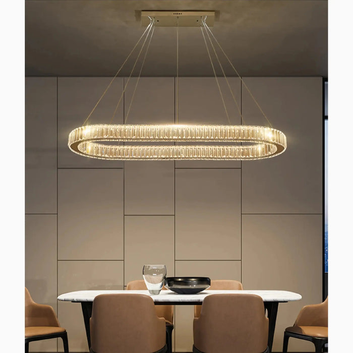 MIRODEMI® Nieuwpoort | Luxury Oval Modern Crystal Chandelier for Dining Room
