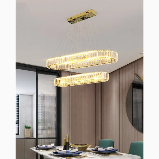 MIRODEMI® Nieuwpoort | Oval Modern Crystal Chandelier for Dining Room