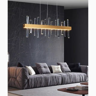 MIRODEMI® Nivelles | Rectangle Gorgeous Gold Chandelier Crystal Chandelier for Living Room