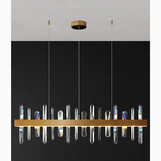 MIRODEMI® Nivelles | Elite Rectangle Gold Chandelier Crystal Chandelier for Living Room