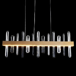 MIRODEMI® Nivelles | Classy Rectangle Gold Chandelier Crystal Chandelier for Living Room