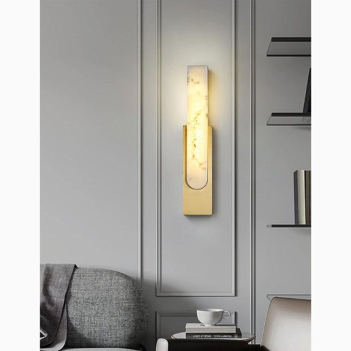 MIRODEMI® Nyon | Marble Rectangular Wall Lamp for Living Room