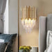 Golden Crystal Lamp | modern design |bedroom lighting | functional beauty|