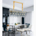 MIRODEMI® Oostende | Smoky Gray, Blue and Gold Frosted Glass Rectangle Crystal Chandelier for Home