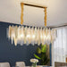 MIRODEMI® Oostende | Smoky Gray, Blue and Gold Frosted Glass Rectangle Crystal Chandelier for Kitchen 