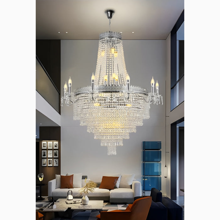 MIRODEMI® Opio | Classical Large Crystal Candle Ceiling Chandelier