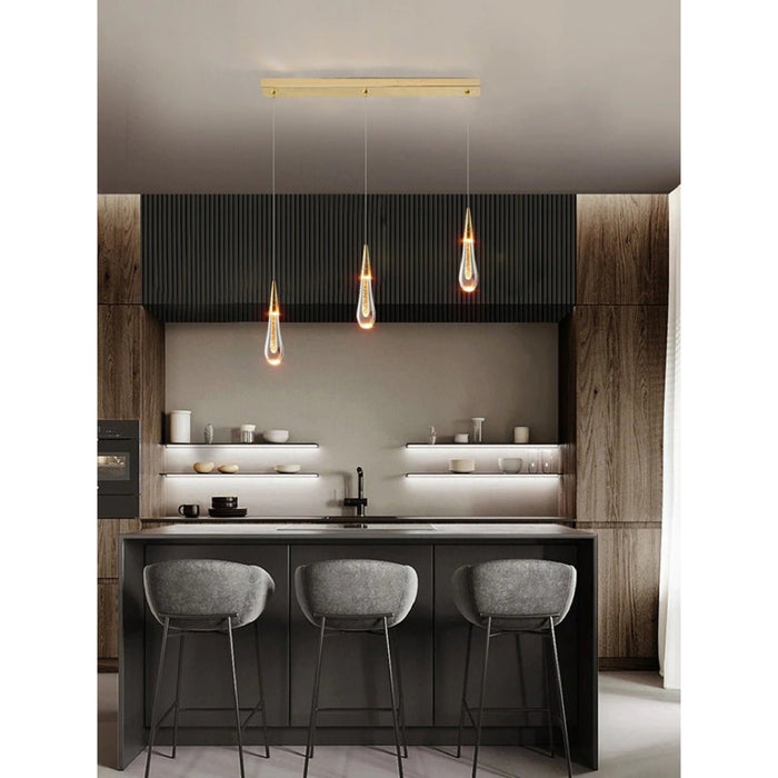 MIRODEMI® Orta San Giulio | Hanging Crystal Lamp for Living Room 3 Lights / Warm Light / Dimmable