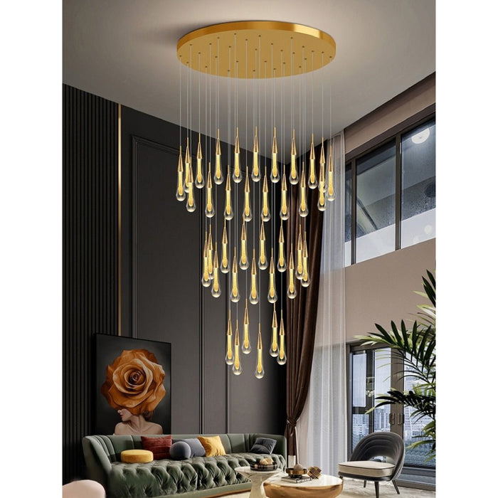 MIRODEMI® Orta San Giulio | Hanging Crystal Lamp for Living Room 36 Lights (freely) / Warm Light / Dimmable