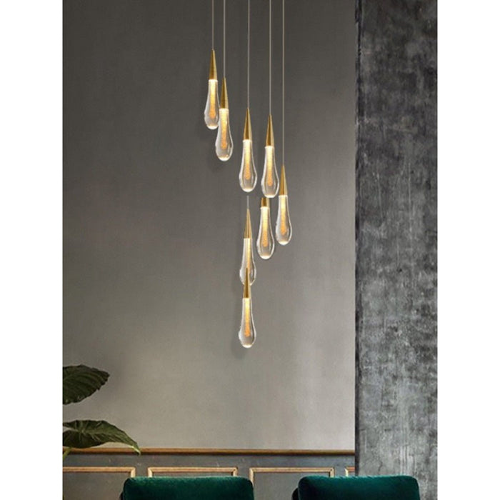 MIRODEMI® Orta San Giulio | Hanging Crystal Lamp for Living Room 18 Lights (freely) / Warm Light / Dimmable