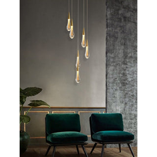 MIRODEMI Orta San Giulio | Hanging Crystal Lamp for Living Room 8 Lights / Warm Light / Dimmable