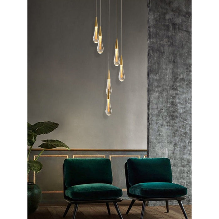 MIRODEMI® Orta San Giulio | Hanging Crystal Lamp for Living Room 8 Lights / Warm Light / Dimmable