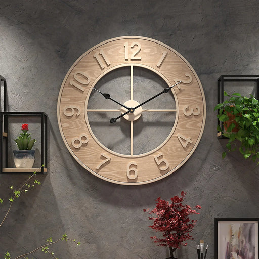 MIRODEMI® Ostermundigen | Handmade Minimalistic Iron Wood RoundWall Clock