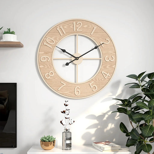 MIRODEMI® Ostermundigen | Handmade Minimalistic Iron Wood Wall Clock
