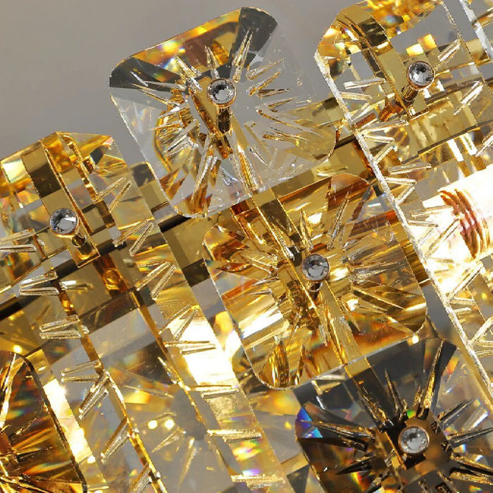 MIRODEMI® Oudenaarde | Gold Oval Luxury Crystal Hanging Chandelier for Home