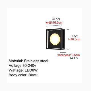 MIRODEMI® Outdoor Black Waterproof High LED Stainless Steel Wall Lamp For Courtyard