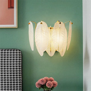 MIRODEMI® Parla | Vintage Brass Chandelier with Frosted Glass Leaves | wall sconce | wall light