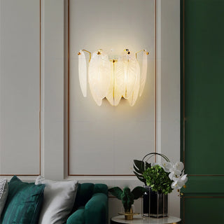 MIRODEMI® Parla | Vintage Brass Chandelier with Frosted Glass Leaves | wall sconce | wall light