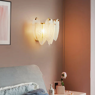 MIRODEMI® Parla | Vintage Brass Chandelier with Frosted Glass Leaves | wall sconce | wall light