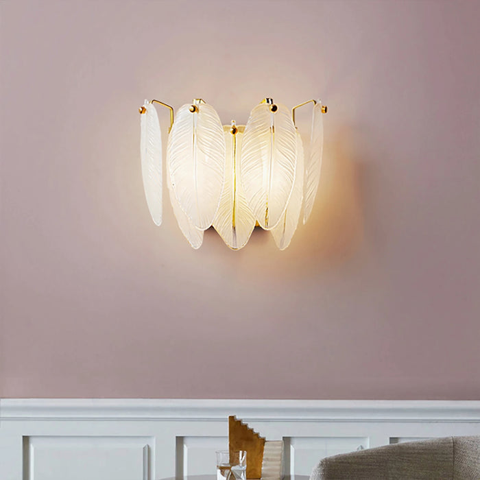 MIRODEMI® Parla | Vintage Brass Chandelier with Frosted Glass Leaves | wall sconce | wall light