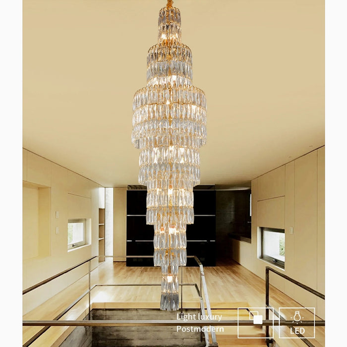 MIRODEMI® Pegli | New Luxury Long Crystal Chandelier for Stairway
